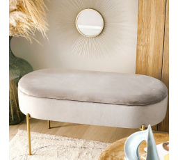 Lavice LAYLA velur béžová s úložným prostorem 91.5x41x46.5 cm VŠE 828305
