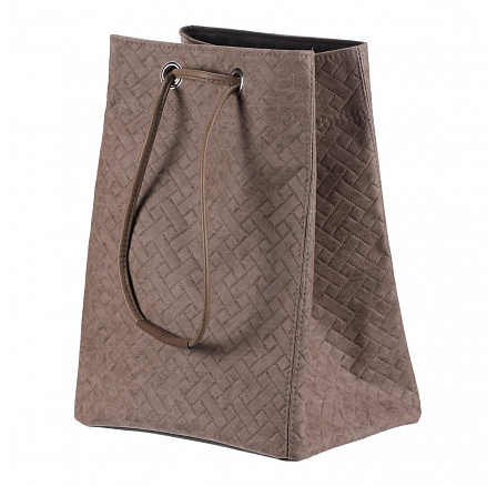 Koš prádelní - látkový, stahovací, hnědá barva