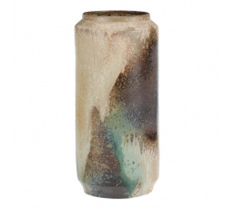 Váza keramická - rovná, 35 cm, béžovo-šedá