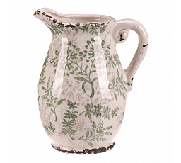 Obal keramický - retro džbánek, vel. L, dekor zeleně