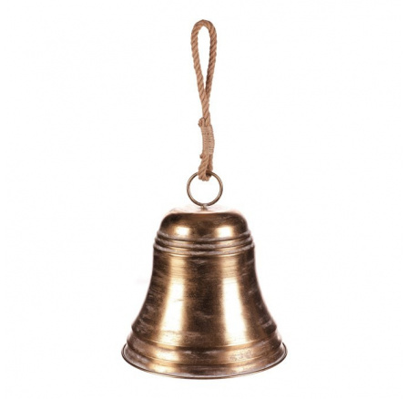 Zvonek - závěsná ozdoba, kov, zlatý