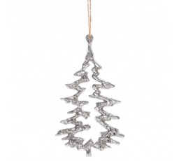 Stromek kovový - závěsná ozdoba, barva stříbrná