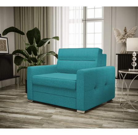 Rozkládací křeslo ARTE 105 cm (tyrkysová) - rychlé odeslání