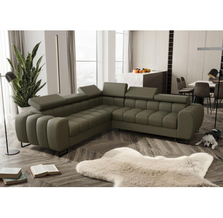 Rohová sedací souprava ASPEN MAX 260x260 cm přírodní kůže - pravá, Olivová kůže Rohová sedací souprava ASPEN MAX 260x260 cm přírodní kůže - pravá, Olivová kůže