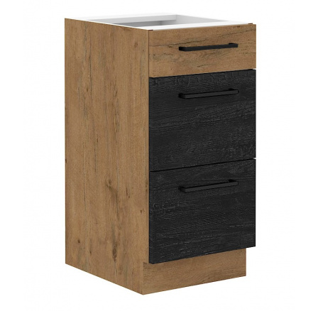 Kuchyňská skříňka Vega 40 D 3S dub lancelot/dark wood