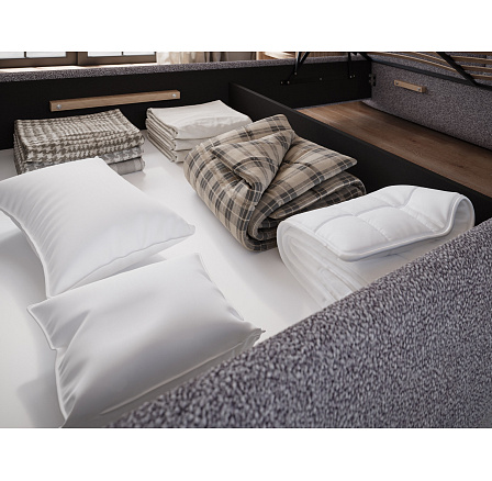 Bed Ollival 140x200 with metal frame and storage box, beige velvet Paolli 04 160x200 1 Bed Ollival 140x200 with metal frame and storage box, beige velvet Paolli 04 160x200 1