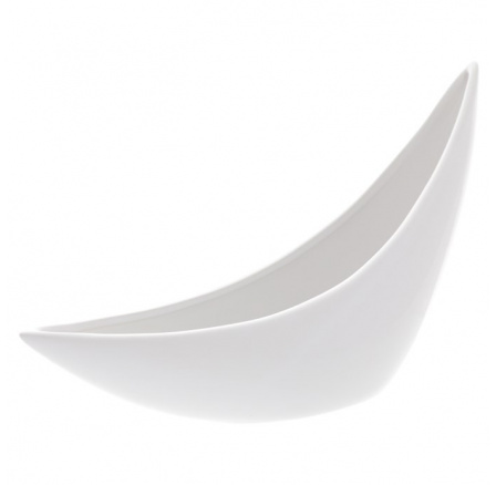 Váza keramická nízká - tvar vaničky, barva bílá