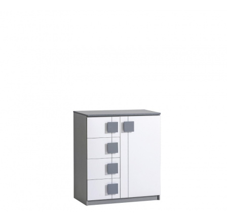 Systém "GUMI" G3 (Komoda D 4S) - Barva: bílý briliant Systém "GUMI" G3 (Komoda D 4S) - Barva: bílý briliant