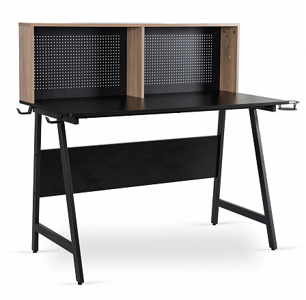 Herní stůl ICE 138,5 cm Černý/Dub Sonoma