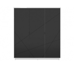 Šatní skříň FORN SZF3D, bílý lesk/černý mat