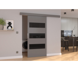 Posuvné dveře na stěnu ARES 106 Gray+Black Lacobel
