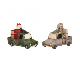 Auto s dárky - polyresin, LED osvětl., mix 2 barev, cena za 1 ks