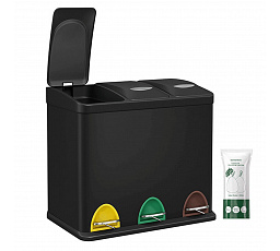 Koš na tříděný odpad, plast, černá, AUK-E1124 BK