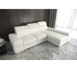 Rohová sedací souprava ROYAL 295×185 - bílá eko kůže , pravá