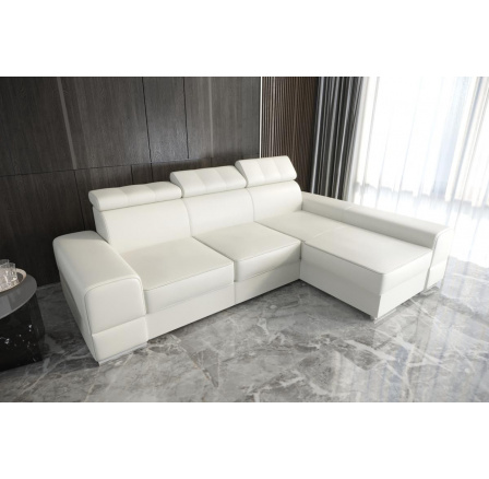 Rohová sedací souprava ROYAL 295×185 - bílá eko kůže , pravá Rohová sedací souprava ROYAL 295×185 - bílá eko kůže , pravá