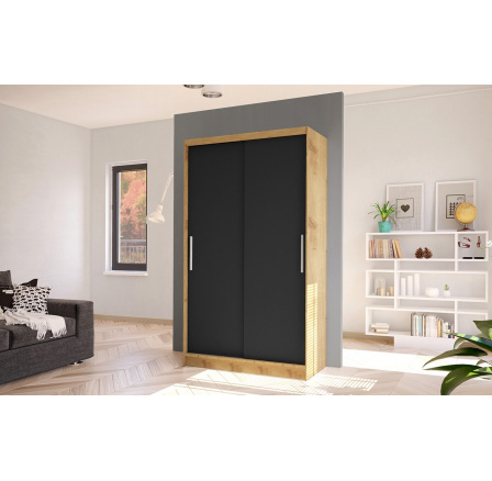 Skříň Diem IV 100 - dub artisan/černá