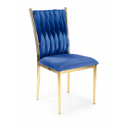 Jídelní židle K436, Modrá/Zlatá