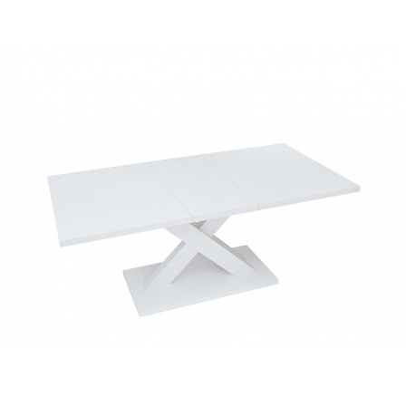 Jídelní stůl HANX, bílý lesk/bílá alpská