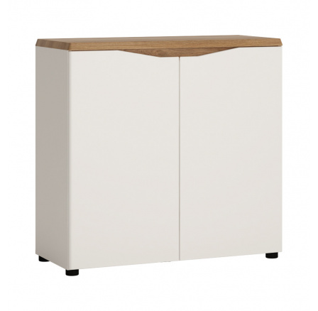 MALAGOS (MALAGA) MAGK02 - KOMODA bílá lesk / dub grandson (W)  (K150-Z)