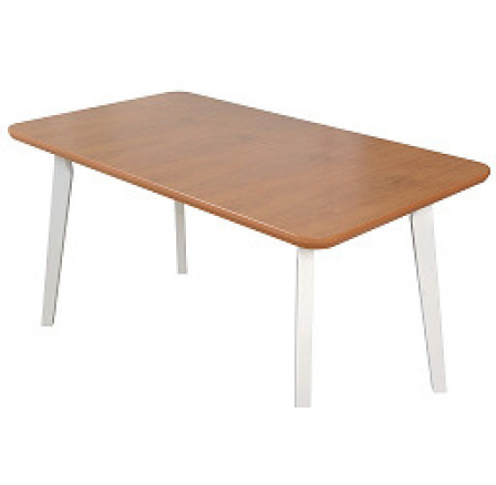OSTENA 7 (OSLO 7) jídelní stůl rozkládací - dubová DÝHA deska moření DUB přírodní/ nohy a rám bílá - kolekce "DRE" (K150-Z)