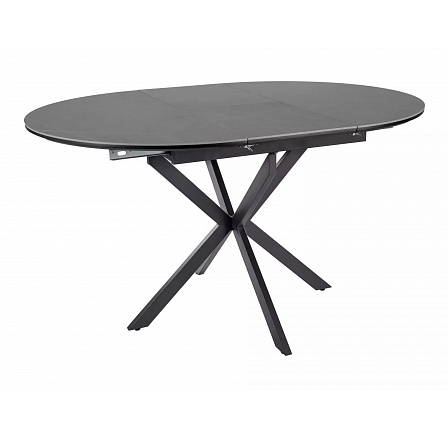 Jídelní stůl GASTON 100 KERAMICKÝ ŠEDÝ / ČERNÝ 100(135)X100