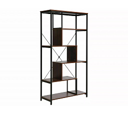 Regál NET A, Tmavý ořech/Černá