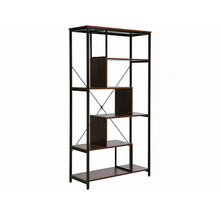 Regál NET A, Tmavý ořech/Černá