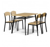 Jídelní set s 4 židlemi, 110x70x76cm, mdf, dub, AUT-O2222 OAK