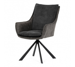 Jídelní židle, šedá, manšestrová látka, DCH-B1180 GREY2