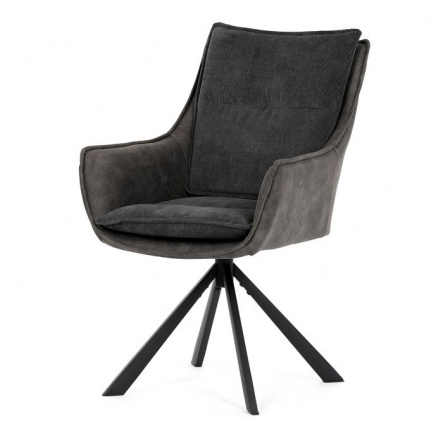 Jídelní židle, šedá, manšestrová látka, DCH-B1180 GREY2