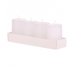 Svíčka bez vůně - parafín, barva bílá, cena za balení (4 ks)