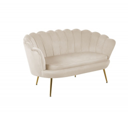 Sofa sametová béžová /nohy zlaté/ SF1-FXJG