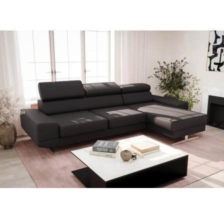 Rohová sedací souprava MILANO MINI přírodní kůže - černá kůže, pravá Rohová sedací souprava MILANO MINI přírodní kůže - černá kůže, pravá