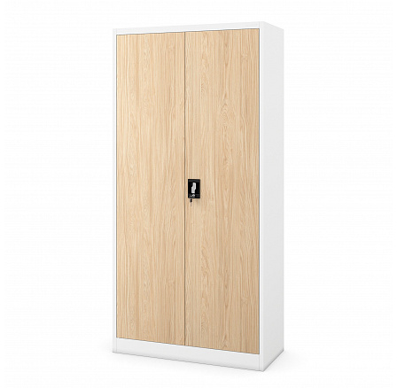 Bílá multifunkční kovová skříň / dub sonoma: Eco Design DAWIT, 900 x 1850 x 450 mm Bílá multifunkční kovová skříň / dub sonoma: Eco Design DAWIT, 900 x 1850 x 450 mm