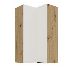 Horní rohová skříňka ARIA - 60x60 GN-108 2F (90°), Dub Artisan/Bílá Crystal AFM - (ANTI-Fingerprint)