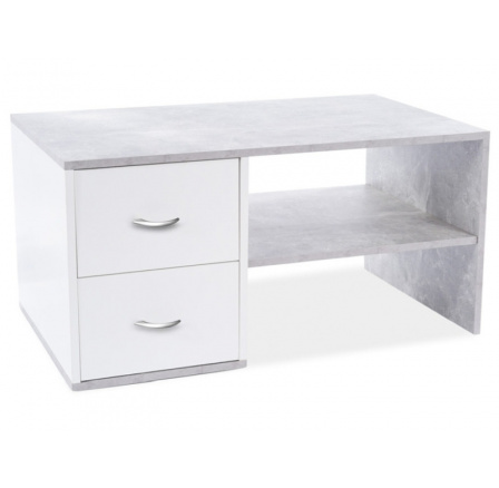 Konferenční stůl HELEN, beton / bílý mat