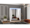 Posuvná skříň se zrcadlem a LED osvětlením CHARLOTTE 180 Bílá+Bílá