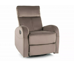 Polohovací otočné křeslo OLIMP VELVET, Cappuccino Bluvel 38