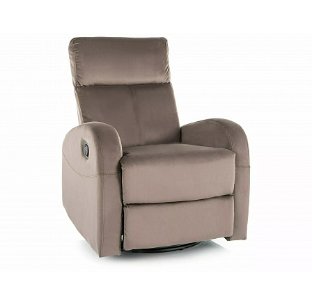 Polohovací otočné křeslo OLIMP VELVET, Cappuccino Bluvel 38