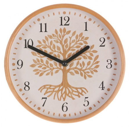 Hodiny nástěnné - strom života, MDF a dřevěný rám, 22 cm