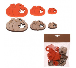 Dýně - dřevo, mix 2 barev a 3 vel., cena za balení (18 ks)