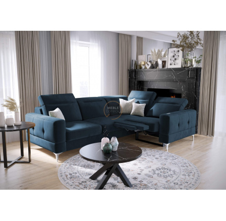 Rohová sedací souprava MALIBU , relax s funkcí spaní 185x250 cm - modrá , pravá Rohová sedací souprava MALIBU , relax s funkcí spaní 185x250 cm - modrá , pravá