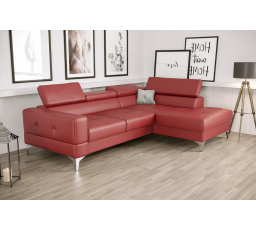 Rohová sedací souprava TOSCANIA MINI přírodní kůže 170x250 cm -červená , pravá