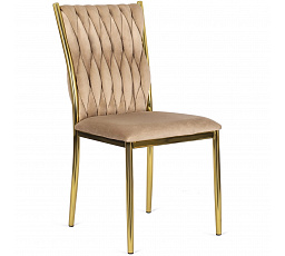 Židle DAN Béžová Pletená Sametová
