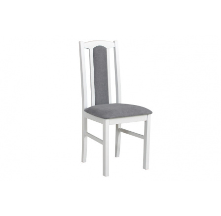 BOSANOVA 7 (BOSS 7)-jídelní židle Bílá / látka č.8 tmavě šedá kolekce "DRE" (K150-Z)