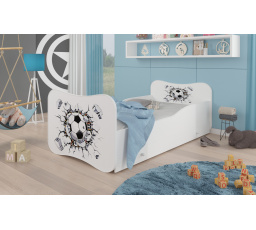 Dětská postel GONZALO s matrací a šuplíkem, 140x70 cm, Bílá/Ball