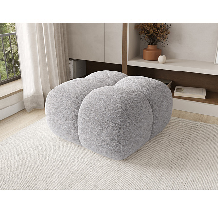 Upholstered Pouf Covio, Gray Chenille Kendell 03 85x52 Upholstered Pouf Covio, Gray Chenille Kendell 03 85x52