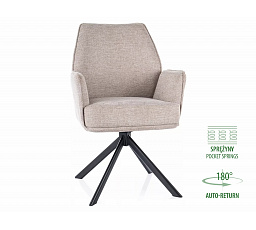 Jídelní otočná židle HUGO BREGO s pružinovým sedákem, Béžová 31/Černá