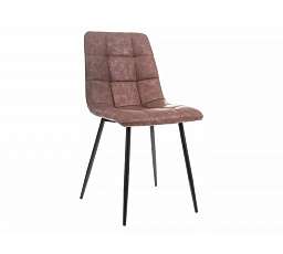 Jídelní židle LOOK, černý mat/hnědá ekokůže