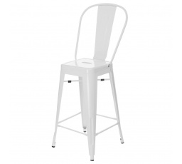 Barová židle Paris Back 66 cm bílá inspirovaná Tolix
